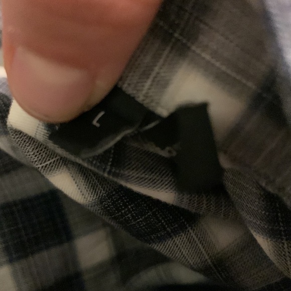 Theory Blue and white Plaid Button Down‎ size L casual dressy - Picture 4 of 11